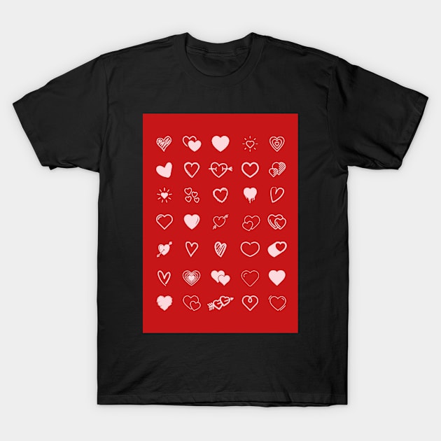 Hearts T-Shirt by SpringSpirit